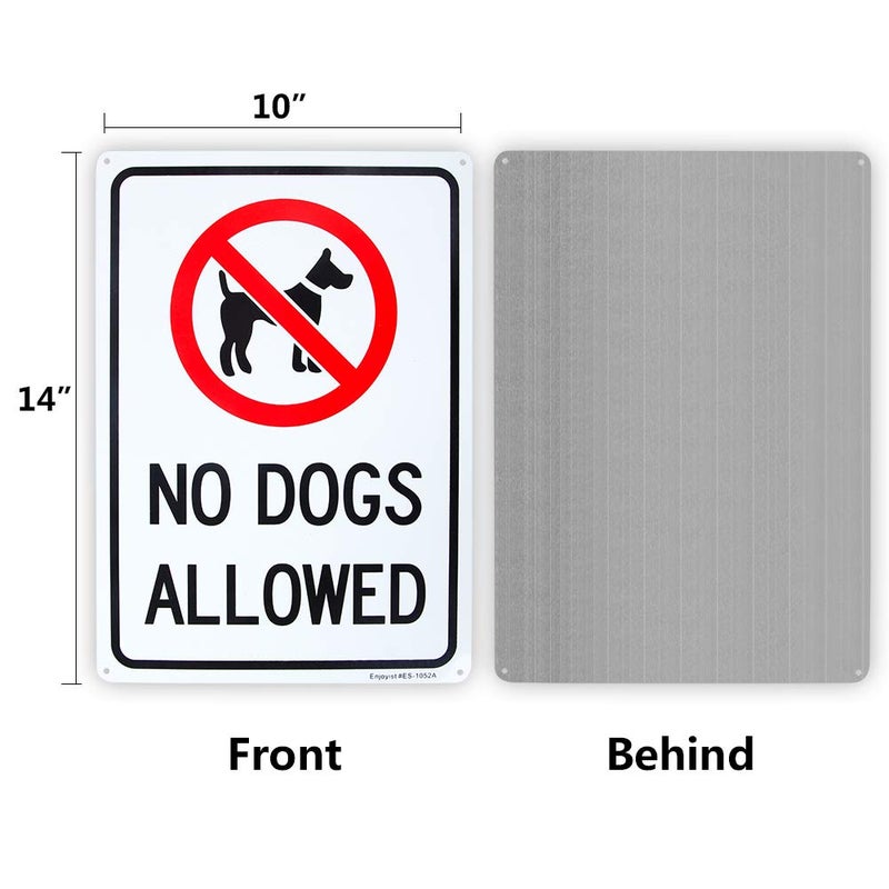 Enjoyist No Dogs Allowed Sign, 10"x 14" .04" Aluminum Sign Rust Free Aluminum-UV Protected and Weatherproof - Image 2